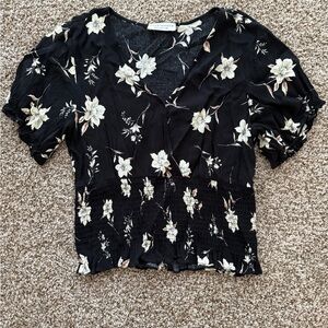 Paper Crane Black Floral Top